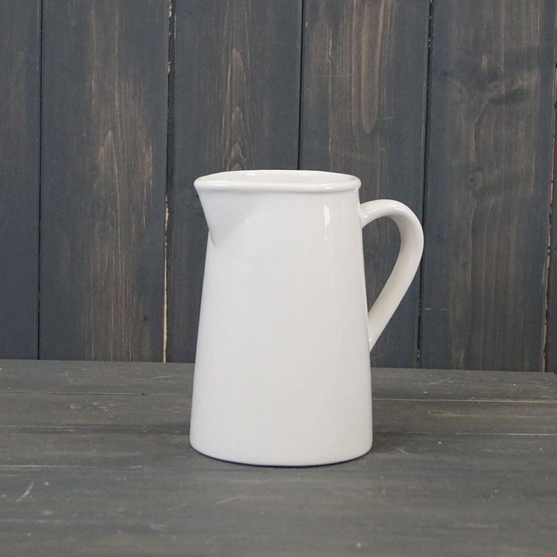 Plain White ceramic Jug (H15.3cm) detail page